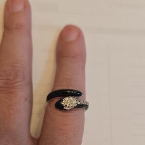 Black and Silver Snake Ring